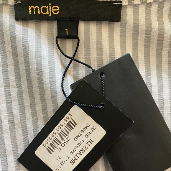 NWT Maje Asymmetric 2-1 Shirt Dress Size 1 - Picture 4 of 5